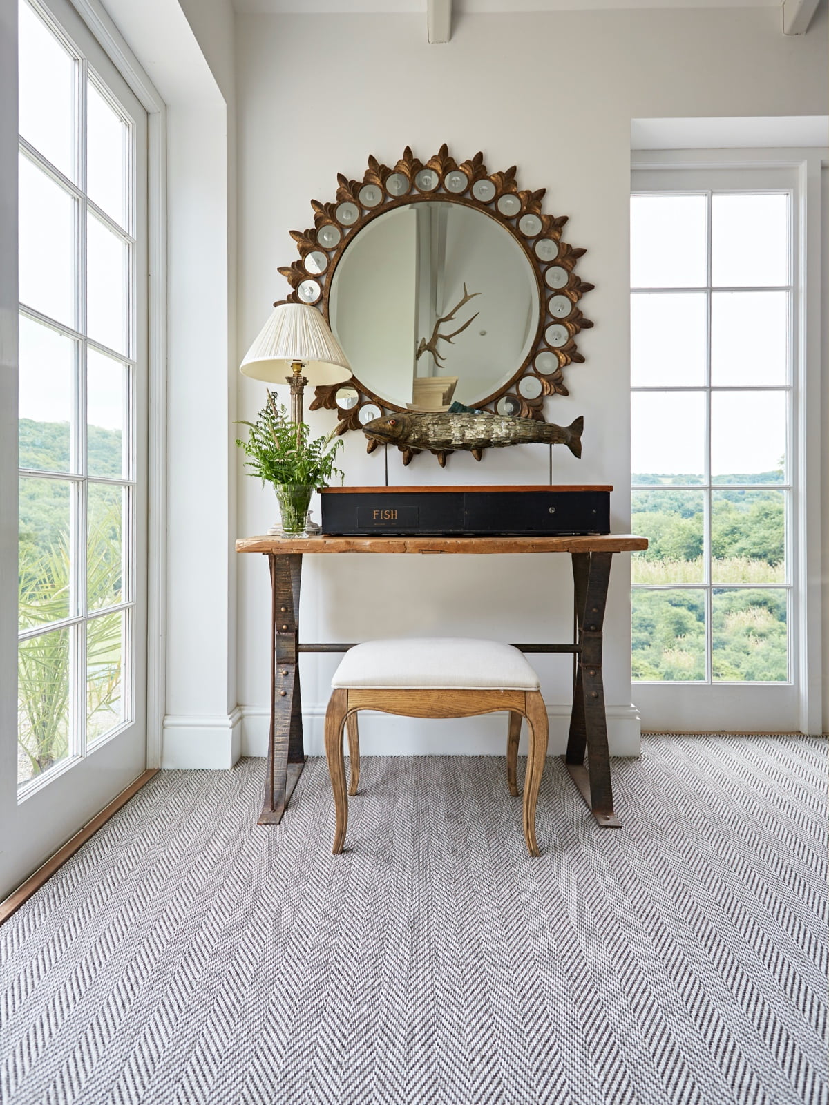 Hallway carpet, sisal herringbone by alternative flooring