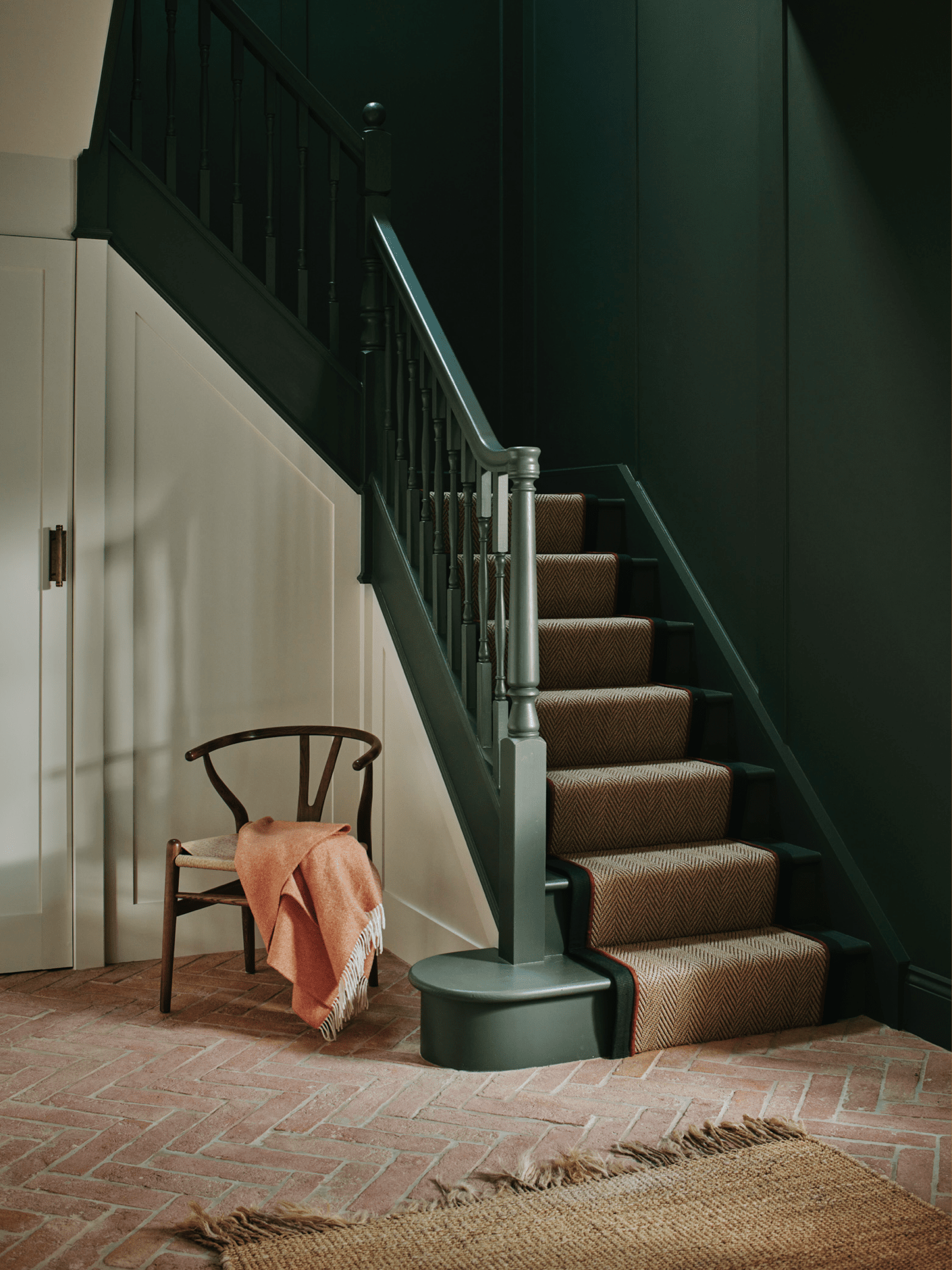 sisal herringbone custom stair runner