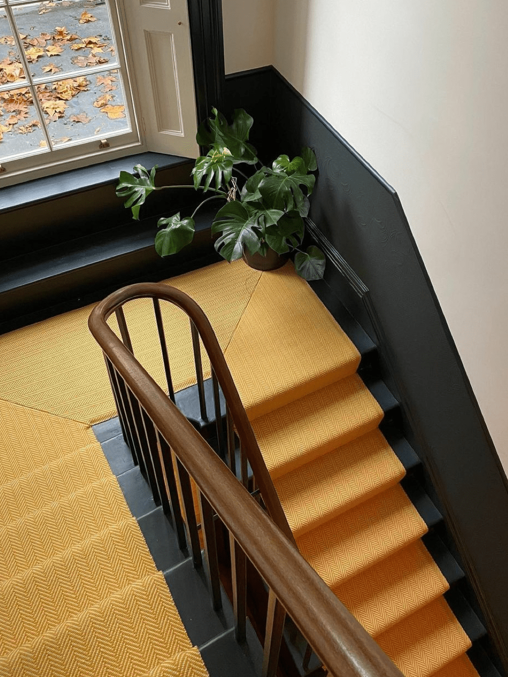 Herringbone Marigold stair runner by Hartley Tissier