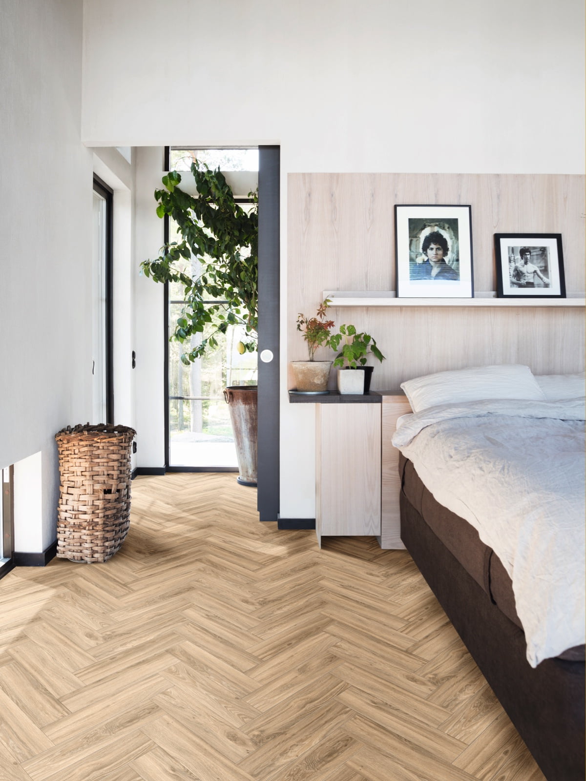 luxury vinyl flooring in the bedroom. Moduleo blackjack oak