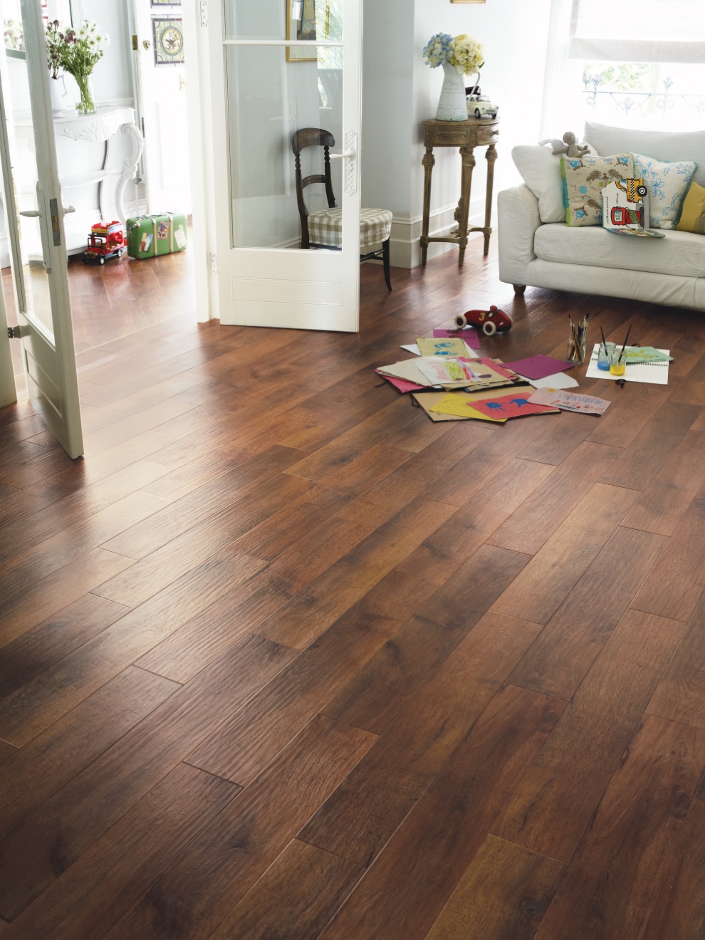 luxury vinyl flooring, in the living room. Karndean: dawn oak