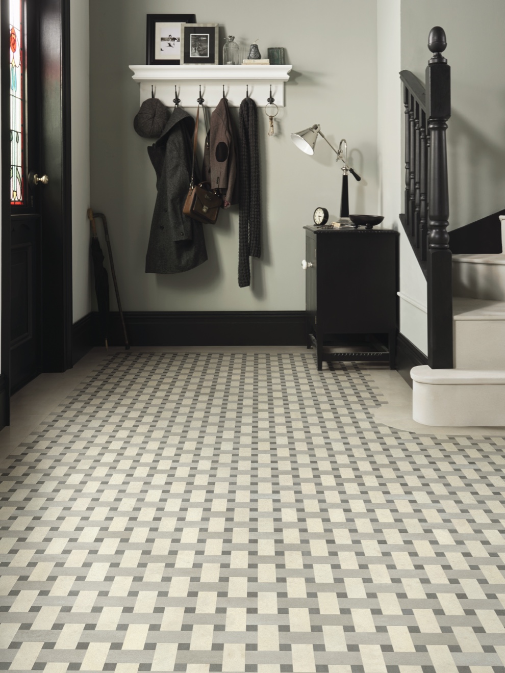 luxury vinyl flooring, in a hallway Karndean woven