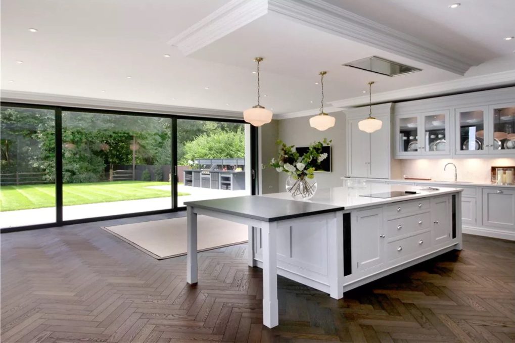 Wooden Floor, Chevron Dark